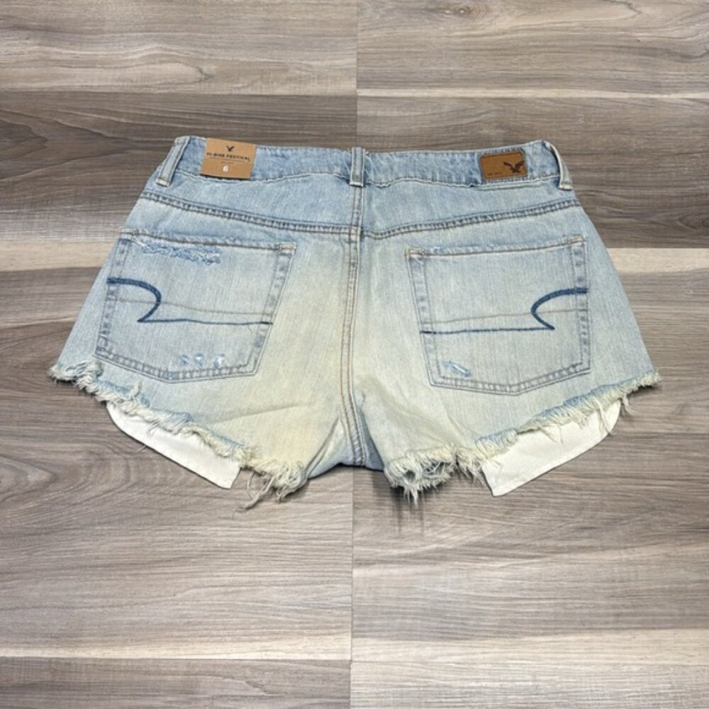 American Eagle high rise festival denim Jean shorts size 6 NWT - Picture 6 of 8
